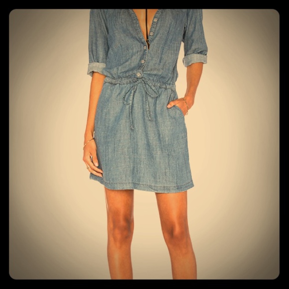 Michael Stars Chambray Drawstring Dress